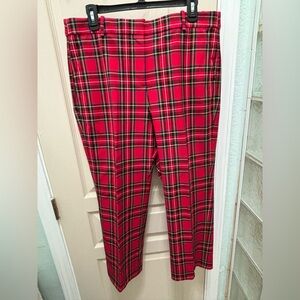 J. Crew Factory Red Plaid Pants